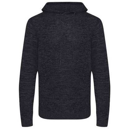 Charcoal-Black - Front - Awdis Unisex Adult Iguazu Knitted Hoodie