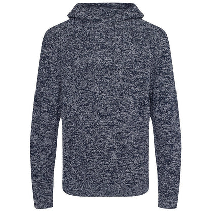 Navy-Heather Grey - Front - Awdis Unisex Adult Iguazu Knitted Hoodie