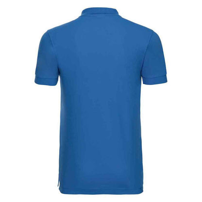 Azure Blue - Back - Russell Mens Stretch Polo Shirt