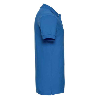 Azure Blue - Side - Russell Mens Stretch Polo Shirt