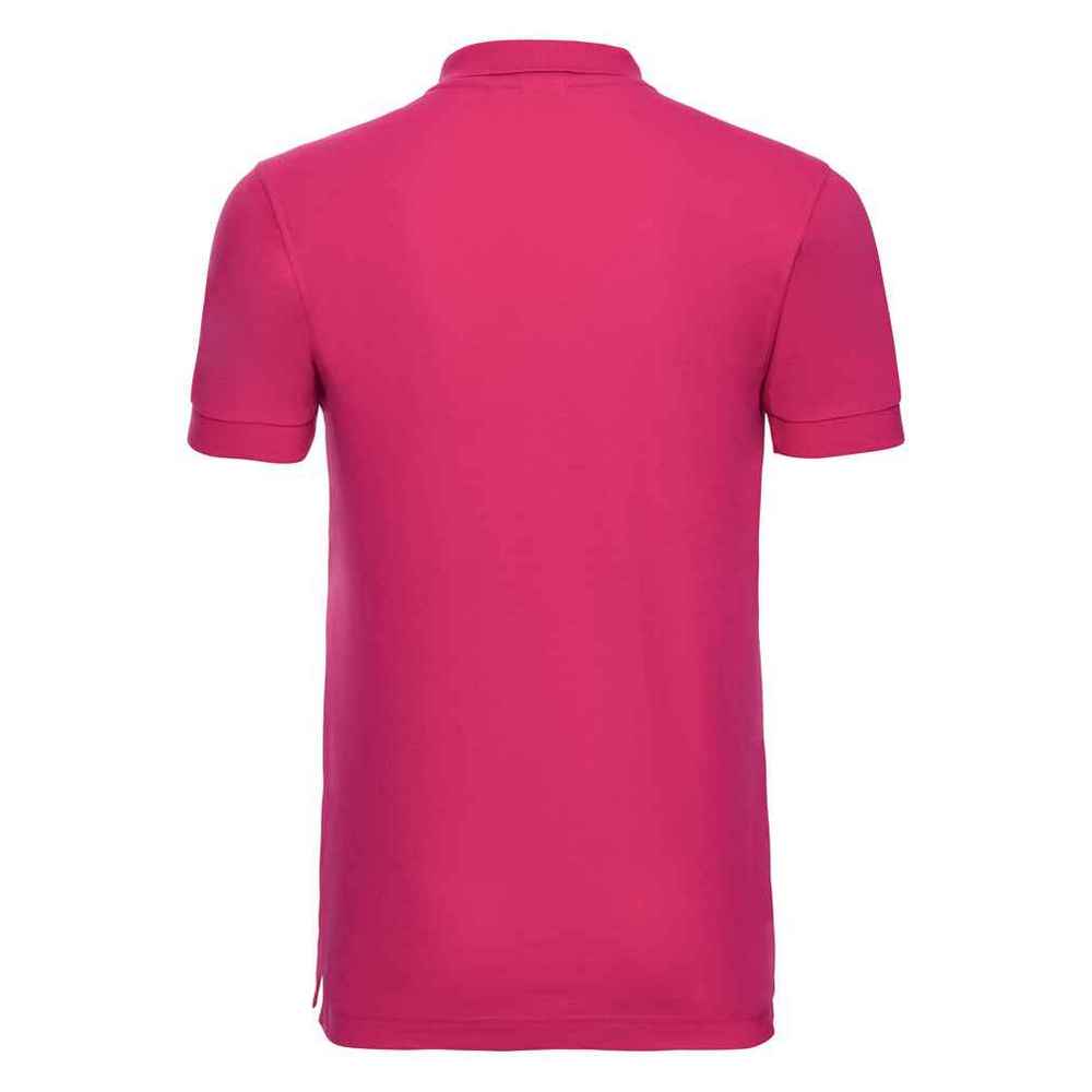 Fuchsia - Back - Russell Mens Stretch Polo Shirt