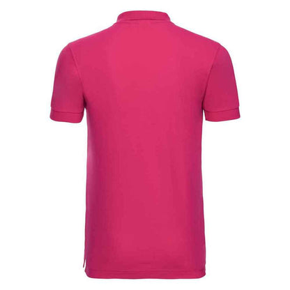 Fuchsia - Back - Russell Mens Stretch Polo Shirt