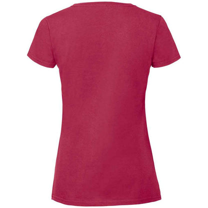 Cranberry - Back - Fruit of the Loom Womens-Ladies Iconic 195 Premium T-Shirt