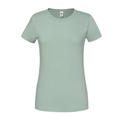 Sage - Front - Fruit of the Loom Womens-Ladies Iconic 195 Premium T-Shirt