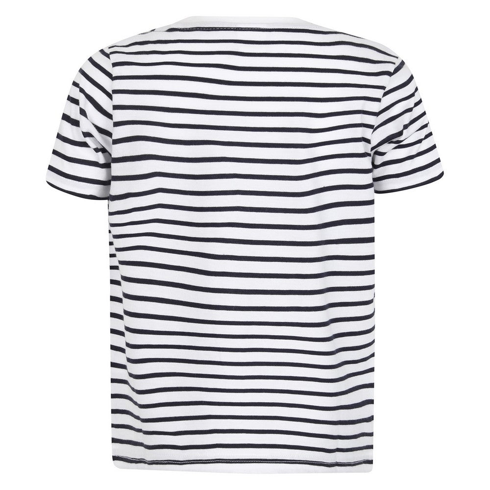 White-Oxford Navy - Back - SF Minni Childrens-Kids Striped T-Shirt