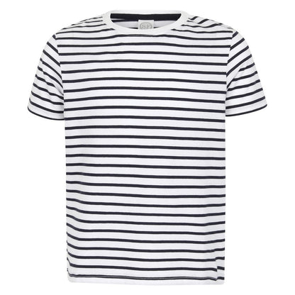 White-Oxford Navy - Front - SF Minni Childrens-Kids Striped T-Shirt