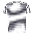 White-Oxford Navy - Front - SF Minni Childrens-Kids Striped T-Shirt