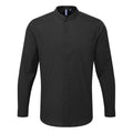 Black - Front - Premier Mens Banded Collar Long-Sleeved Formal Shirt