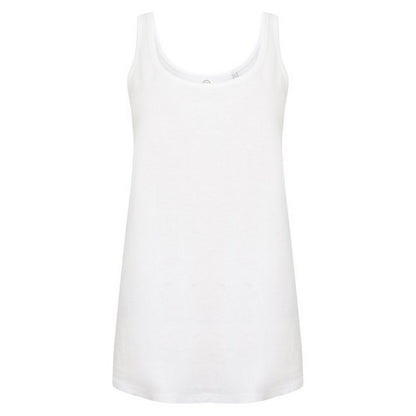 White - Front - SF Womens-Ladies Slounge Tank Top