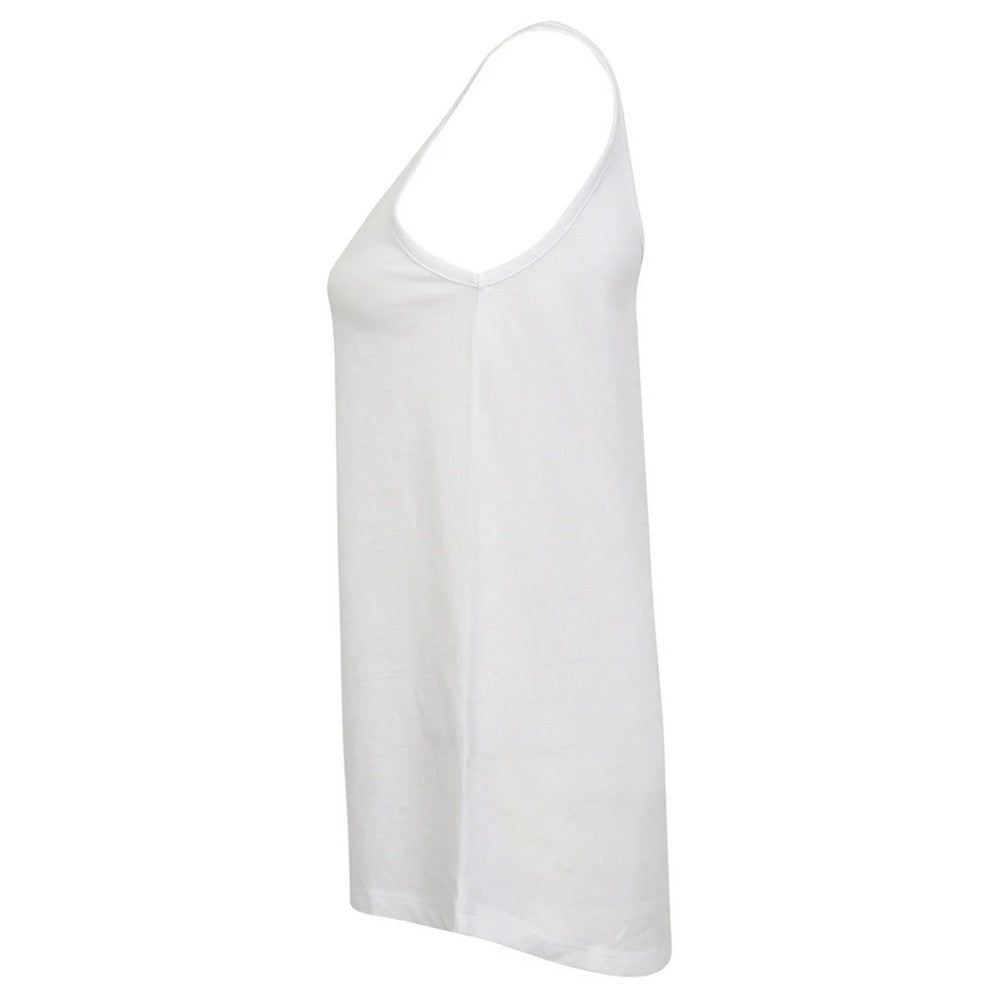 White - Side - SF Womens-Ladies Slounge Tank Top