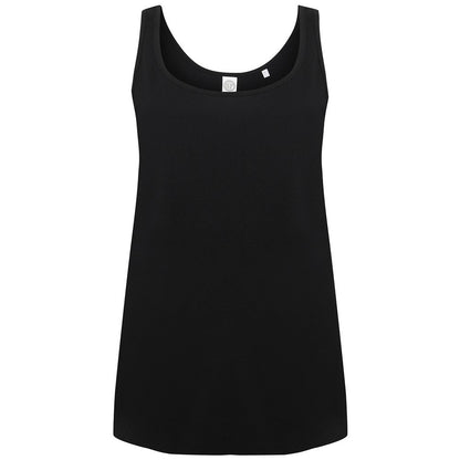 Black - Front - SF Womens-Ladies Slounge Tank Top