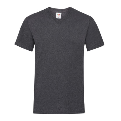 Dark Grey - Front - Fruit of the Loom Mens Valueweight Heather V Neck T-Shirt
