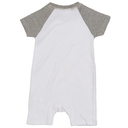 White-Heather Grey-Red - Back - Babybugz Baby Melange Baseball Bodysuit