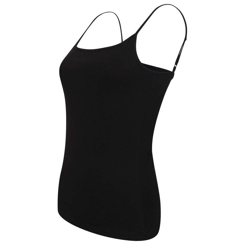 Black - Lifestyle - SF Womens-Ladies Feel Good Stretch Spaghetti Strap Camisole