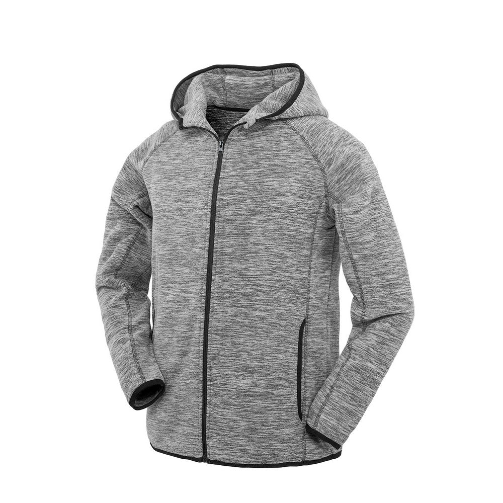 Grey-Black - Front - Spiro Mens Microfleece Hoodie