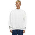 White - Side - Build Your Brand Mens Ultra Heavy Crew Neck Sweatshirt