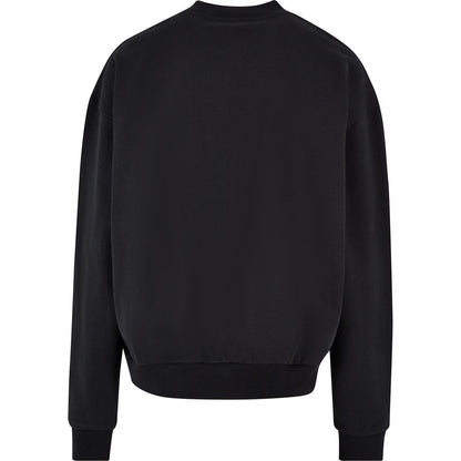 Black - Back - Build Your Brand Mens Ultra Heavy Crew Neck Sweatshirt
