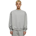 Heather Grey - Back - Build Your Brand Mens Ultra Heavy Crew Neck Sweatshirt