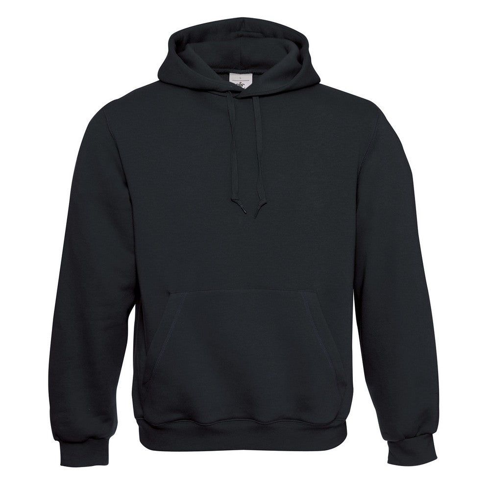 Black - Front - B&C Unisex Adult Hooded Hoodie