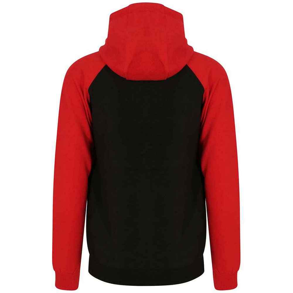 Jet Black-Fire Red - Back - Awdis Womens-Ladies Raglan Baseball Full Zip Hoodie