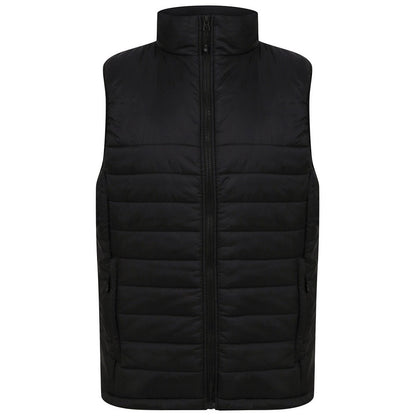 Black - Front - Henbury Unisex Adult Pongee Padded Gilet