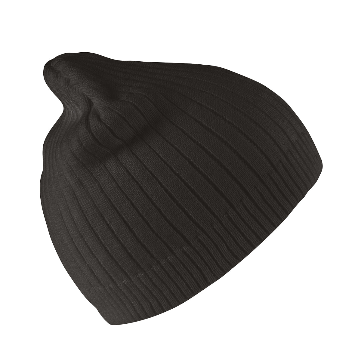 Black - Front - Result Unisex Adult Double Knit Beanie