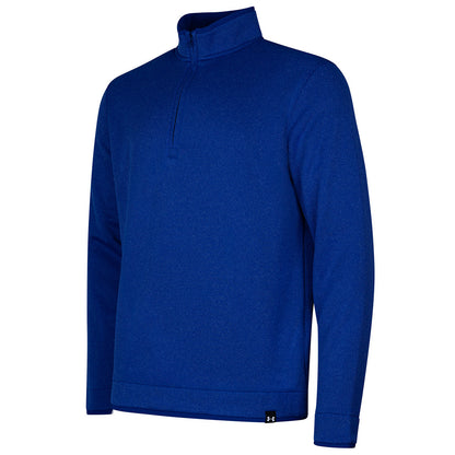 Royal Blue - Side - Under Armour Mens Quarter Zip Fleece Top