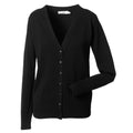 Black - Back - Russell Collection Womens-Ladies Knitted Cardigan