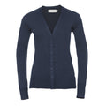 French Navy - Front - Russell Collection Womens-Ladies Knitted Cardigan