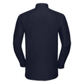 Bright Navy - Back - Russell Mens Oxford Easy-Care Long-Sleeved Shirt