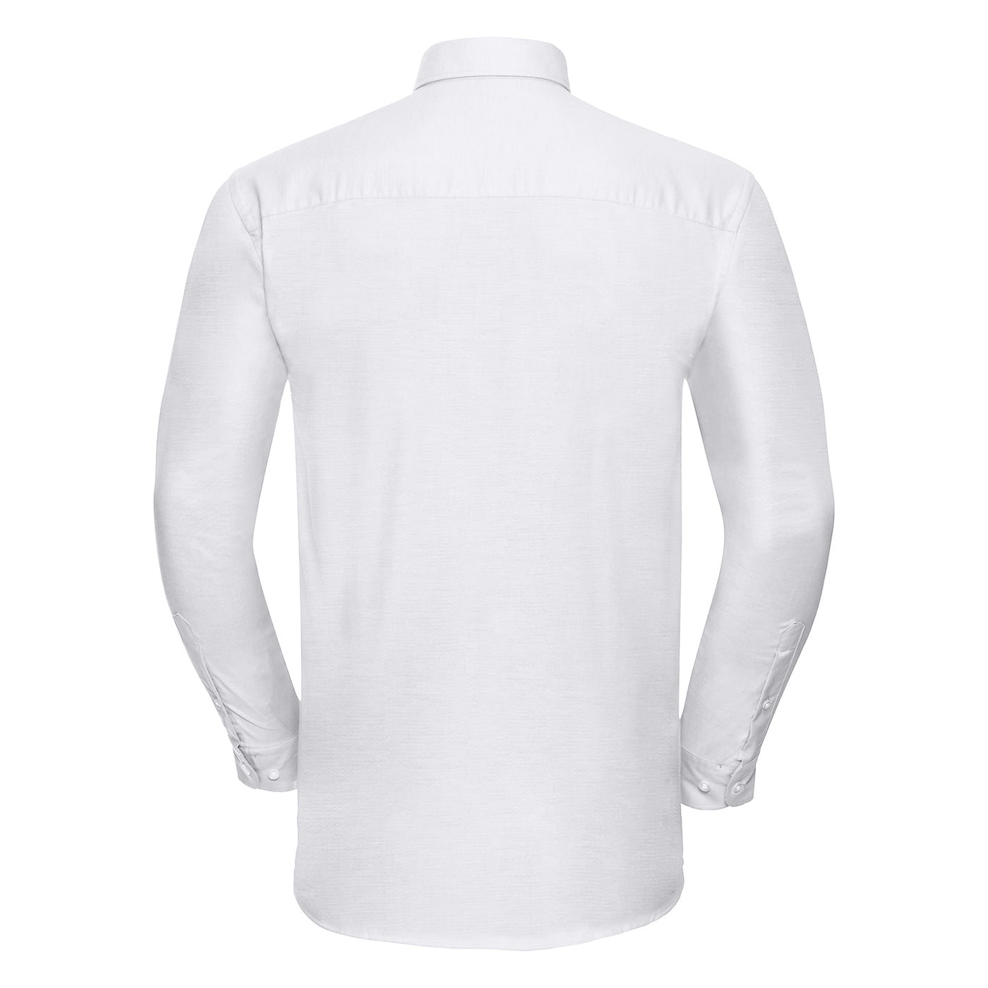 White - Back - Russell Mens Oxford Easy-Care Long-Sleeved Shirt