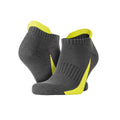 Grey-Lime - Front - Spiro Mens Sports Socks (Pack of 3)