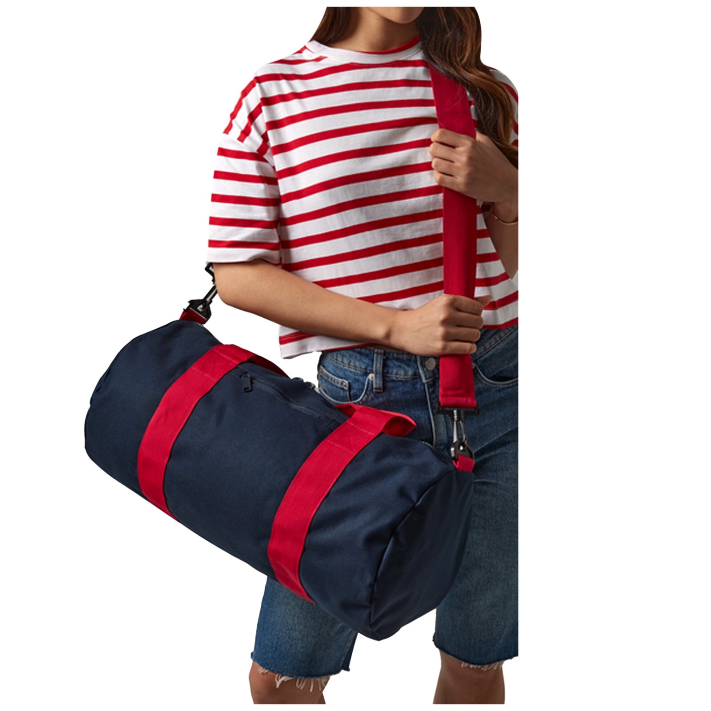 French Navy-Classic Red - Back - Bagbase Original 20L Duffle Bag
