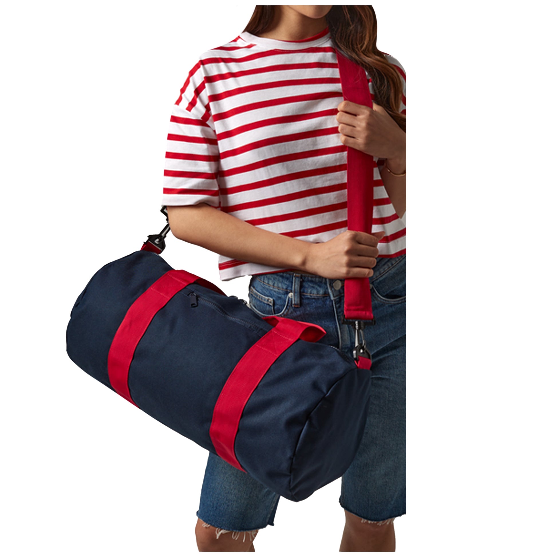 French Navy-Classic Red - Back - Bagbase Original 20L Duffle Bag