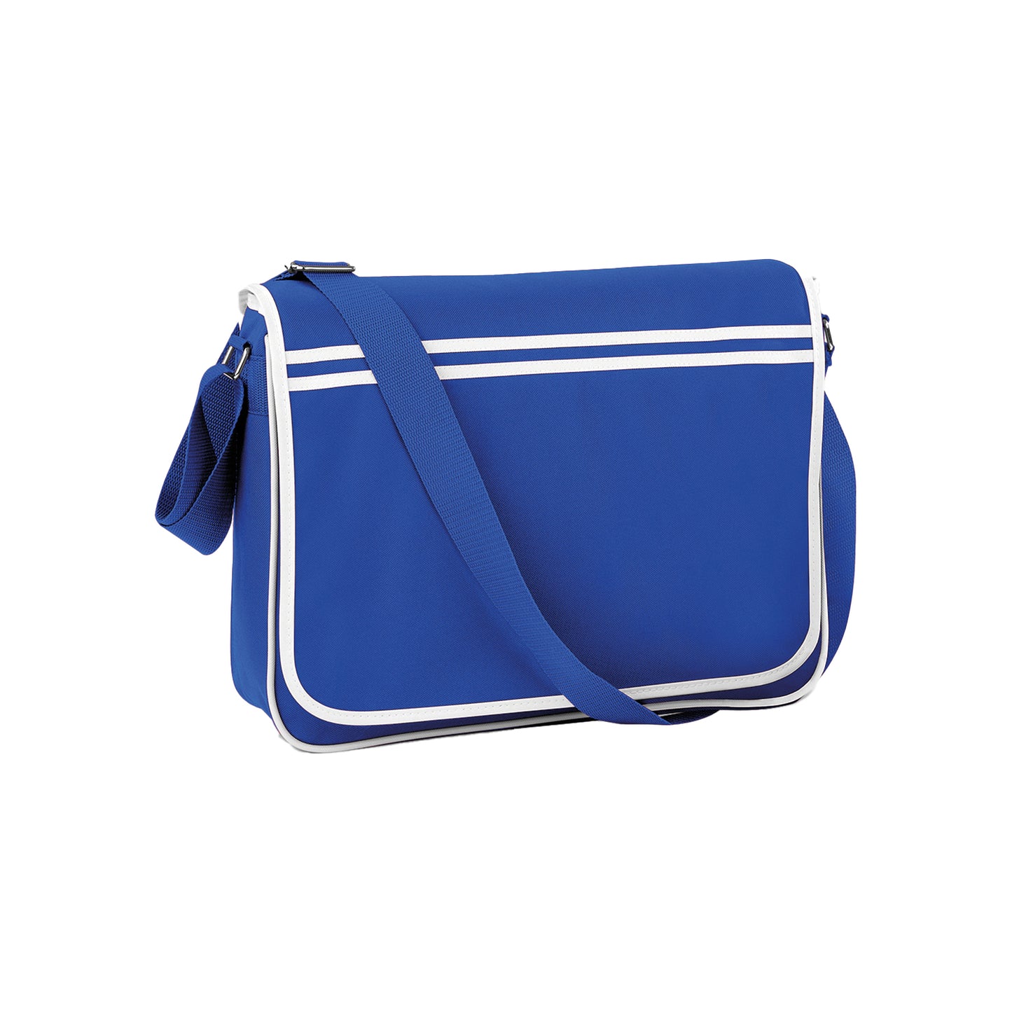 Bright Royal Blue-White - Front - Bagbase Retro Messenger Bag