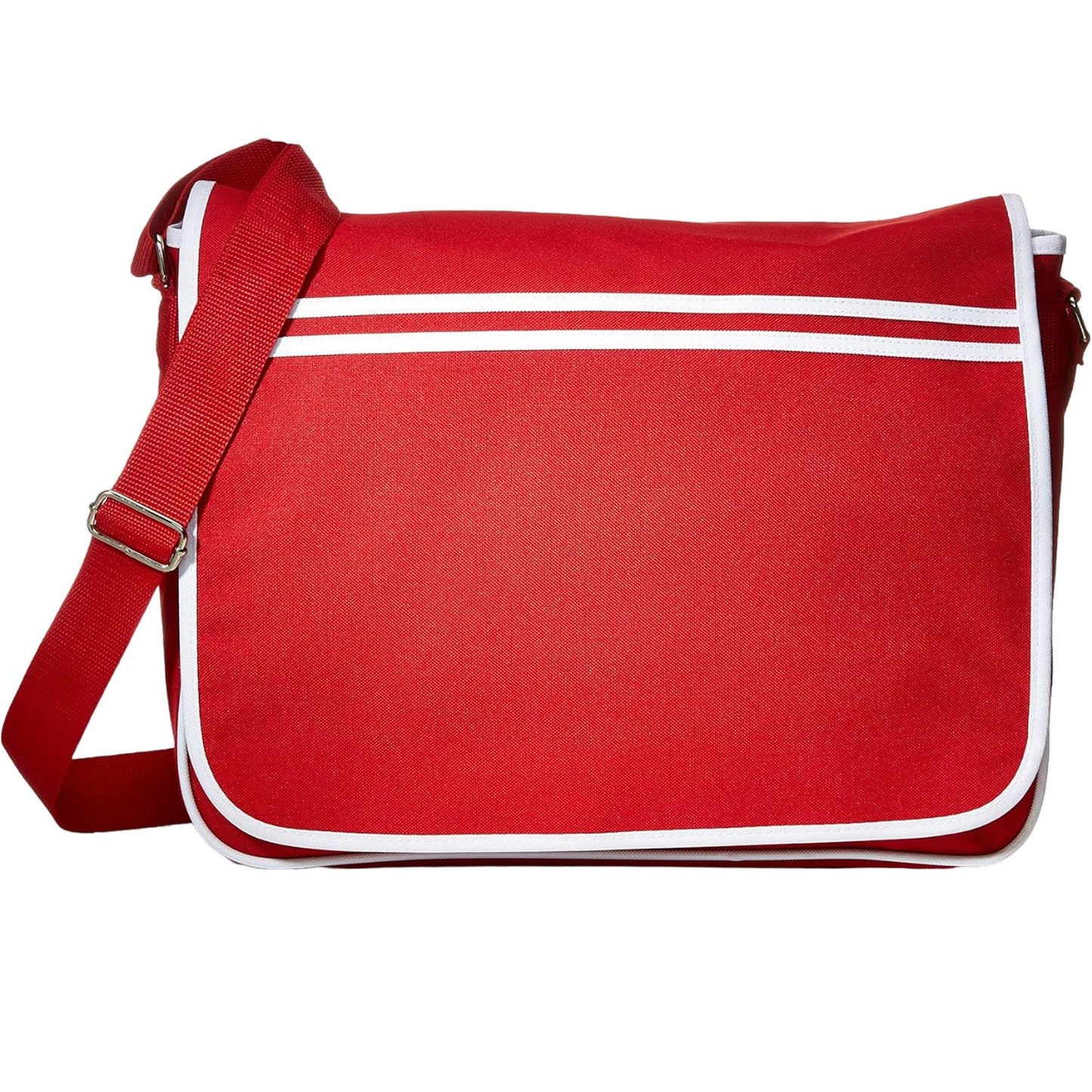 Classic Red-White - Front - Bagbase Retro Messenger Bag