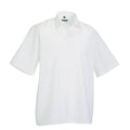 White - Back - Russell Collection Mens Poplin Easy-Care Short-Sleeved Shirt