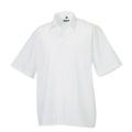 White - Side - Russell Collection Mens Poplin Easy-Care Short-Sleeved Shirt