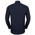 Bright Navy - Back - Russell Collection Mens Oxford Easy-Care Tailored Long-Sleeved Shirt