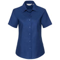 Bright Royal Blue - Front - Russell Collection Womens-Ladies Oxford Short-Sleeved Shirt