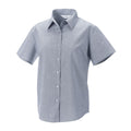 Silver - Front - Russell Collection Womens-Ladies Oxford Short-Sleeved Shirt