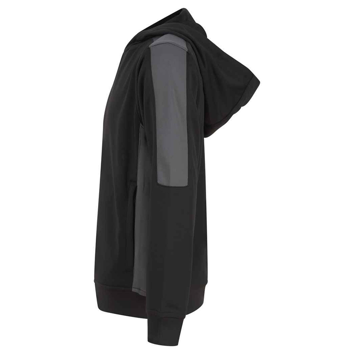Black-Gunmetal Grey - Side - Finden & Hales Childrens-Kids Team Contrast Hoodie