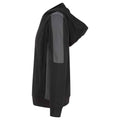 Black-Gunmetal Grey - Side - Finden & Hales Childrens-Kids Team Contrast Hoodie