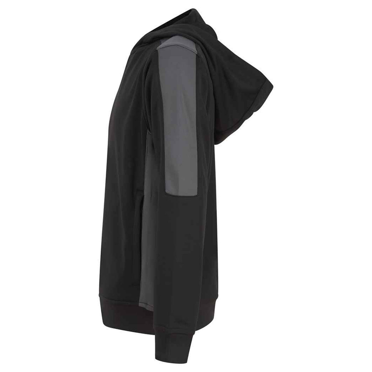 Black-Gunmetal Grey - Side - Finden & Hales Childrens-Kids Team Contrast Hoodie