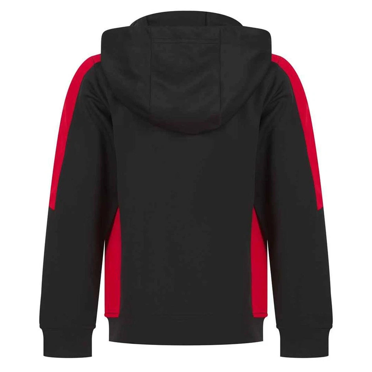 Black-Red - Back - Finden & Hales Childrens-Kids Team Contrast Hoodie