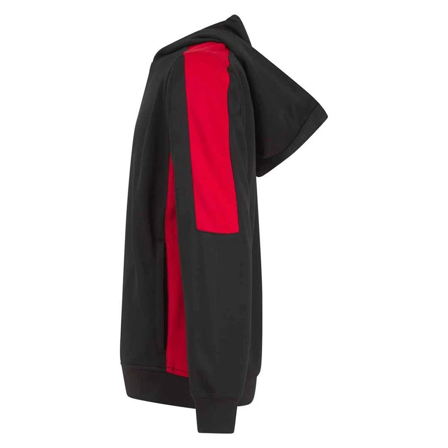 Black-Red - Side - Finden & Hales Childrens-Kids Team Contrast Hoodie