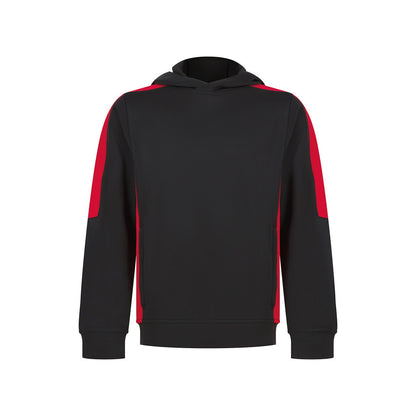 Black-Red - Front - Finden & Hales Childrens-Kids Team Contrast Hoodie