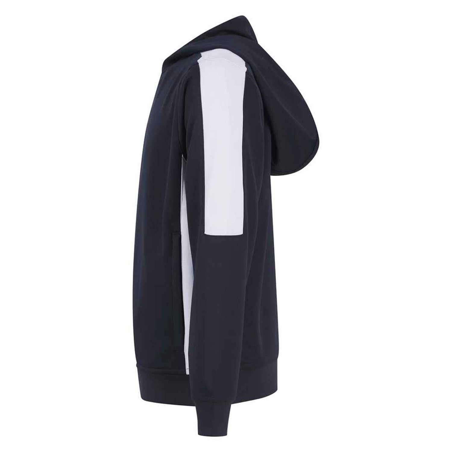 Navy-White - Side - Finden & Hales Childrens-Kids Team Contrast Hoodie