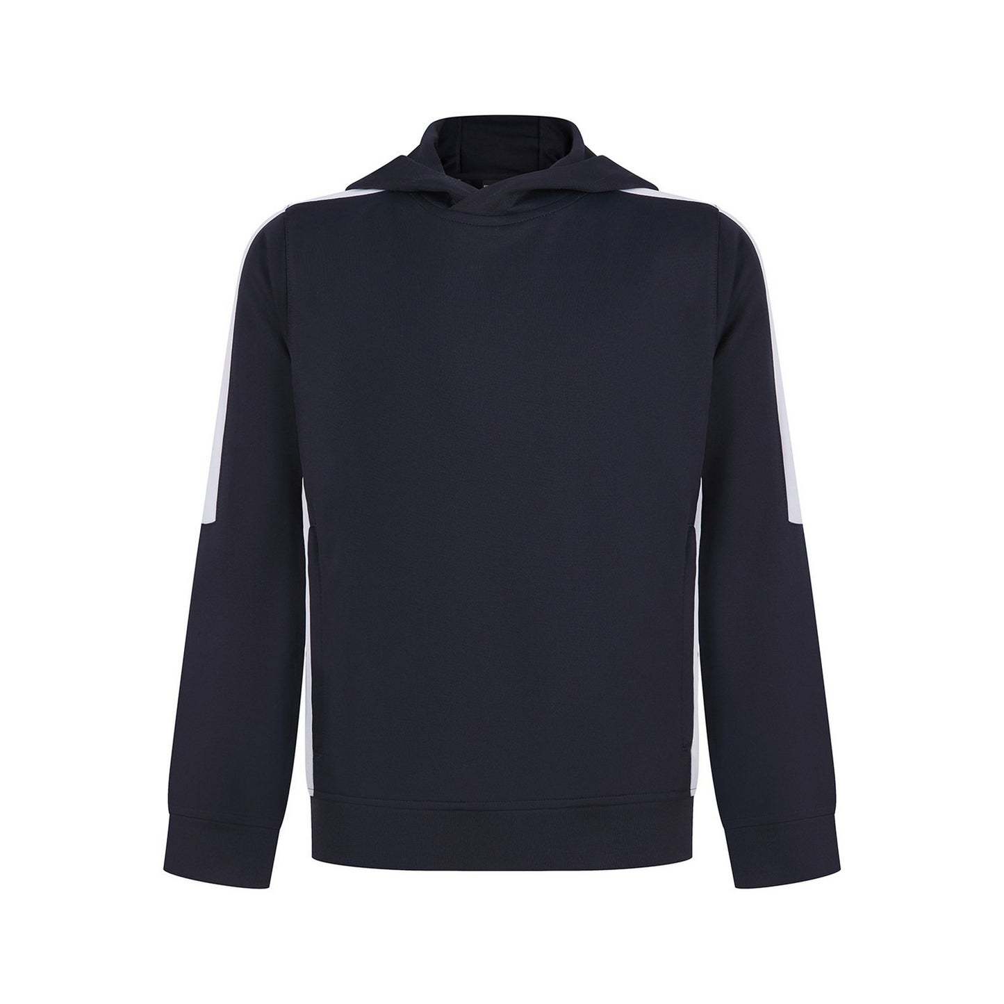 Navy-White - Front - Finden & Hales Childrens-Kids Team Contrast Hoodie