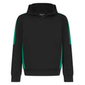 Black-Emerald - Front - Finden & Hales Childrens-Kids Team Contrast Hoodie